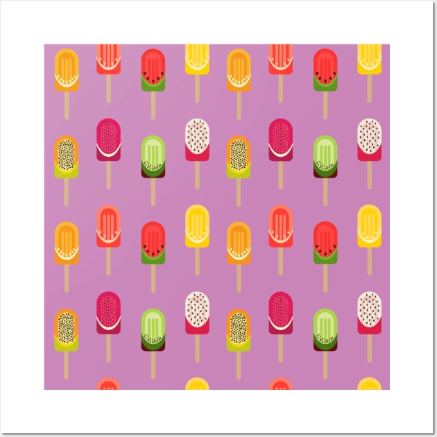 Fruit popsicles - Pink Wall Art by PrintablesPassions